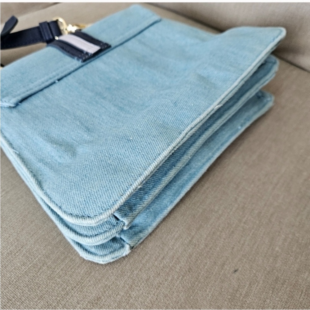 Floozie crossbody bag by Frost French blue denim jean embroidered floral - Picture 8 of 13